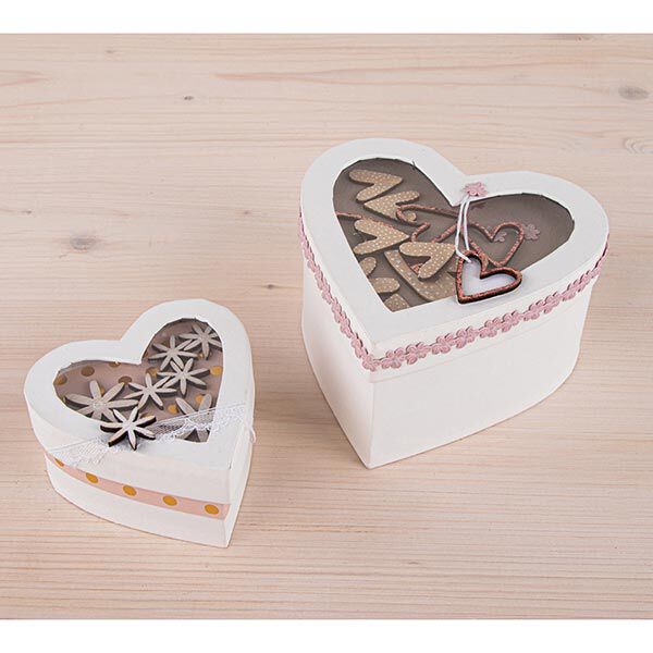 Pappmaschee Geschenkbox mit Schütteldeckel Herz [S] | Rayher – weiss,  image number 7