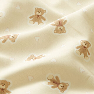 Baumwollstoff Popeline Mini Bären – hellbeige, 