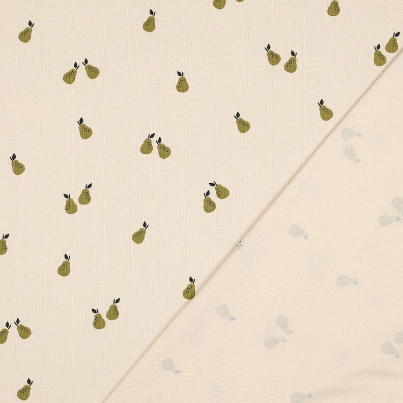 GOTS Baumwolljersey Birnen | Poppy Fabrics – hellbeige/helloliv, image number 4
