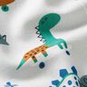 Dekostoff Halbpanama skatende Dinos – silbergrau/pfefferminz,  thumbnail number 2