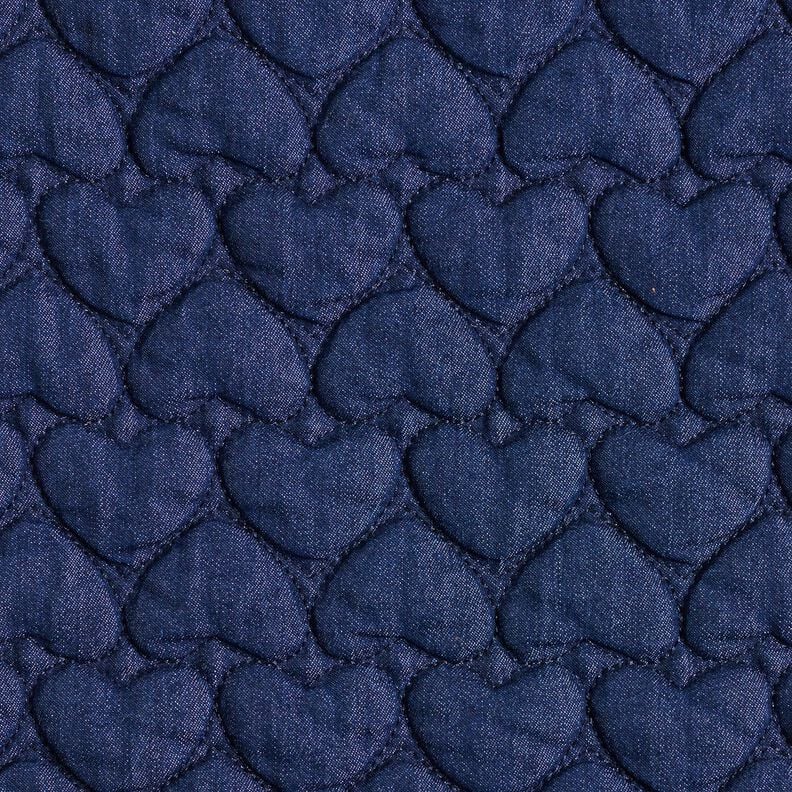 Jeans Steppstoff Herzen – nachtblau,  image number 1