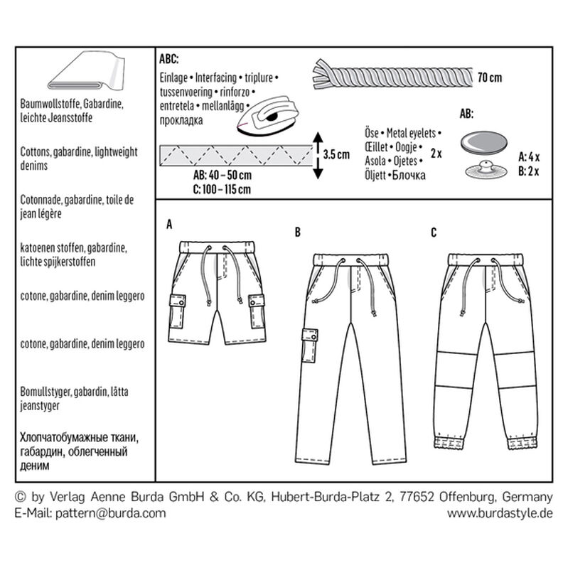 Kinderhose / Shorts | Burda 9354 | 116-158,  image number 7