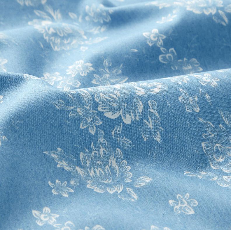 Chambray kleine Rosen – hellblau/wollweiss,  image number 2