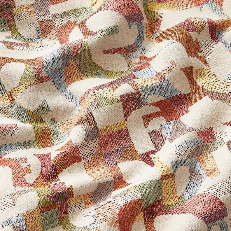 Dekostoff Gobelin bunte Formen &ndash; hellbeige/hellgelb,  image number 2