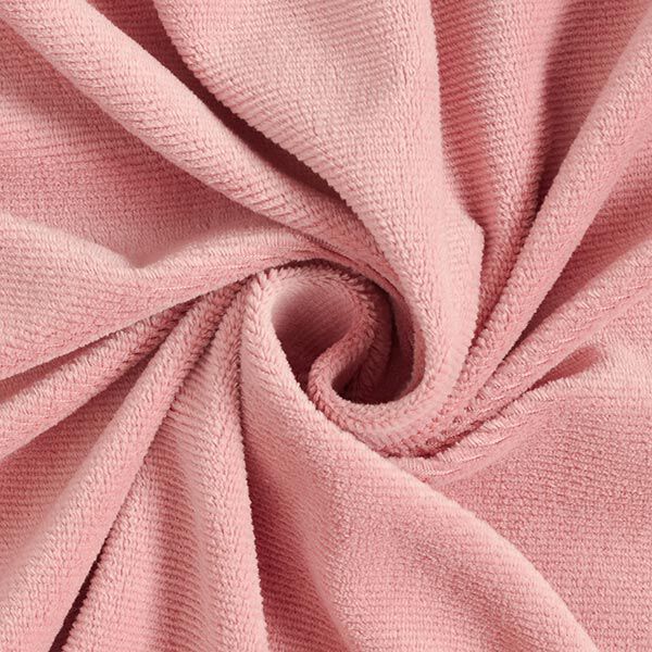 Jersey Cordsamt Querrips – rosa | Reststück 100cm