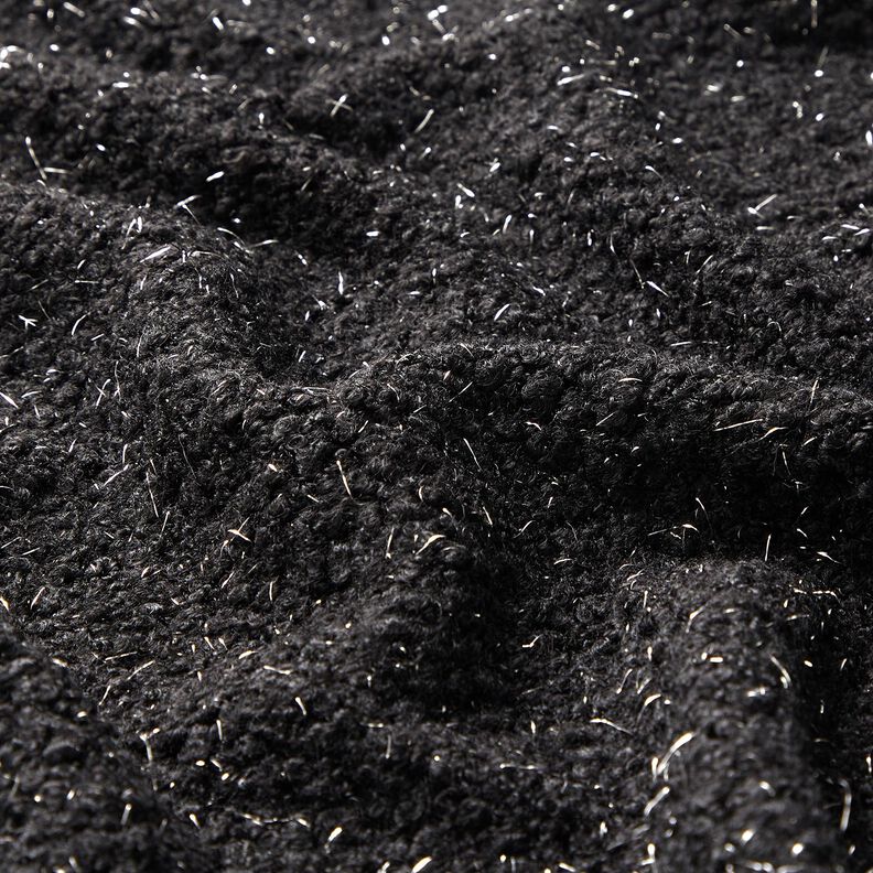 Strick-Bouclé Glitzerfäden – schwarz, image number 2