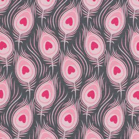 Baumwolljersey Pavo | Stoff&Liebe – schiefergrau/intensiv pink, 