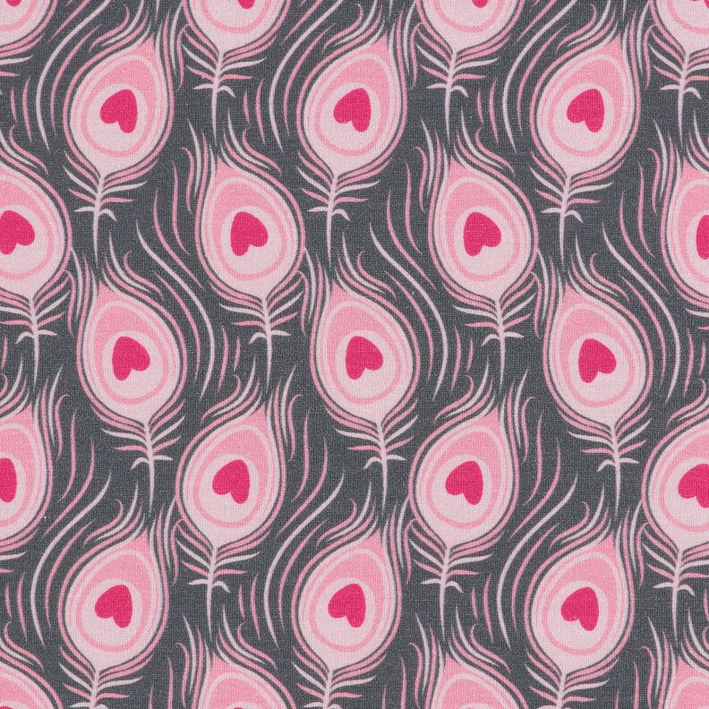 Baumwolljersey Pavo | Stoff&Liebe – schiefergrau/intensiv pink,  image number 1