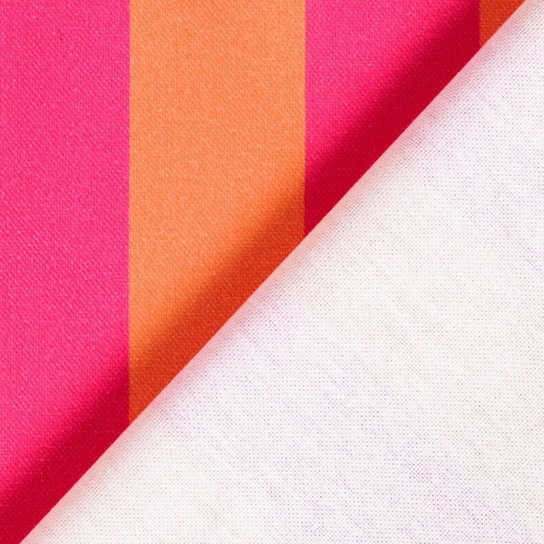 Dekostoff Halbpanama Blockstreifen – intensiv pink/orange,  image number 4
