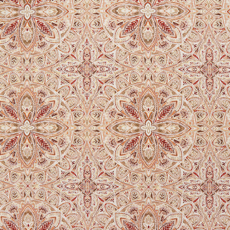 Dekostoff Gobelin zartes Mandala – wollweiss/bronze,  image number 1
