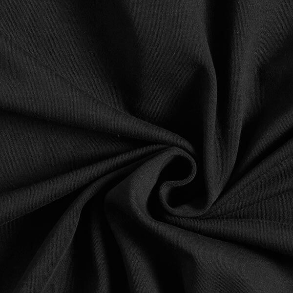 GOTS Interlock Jersey uni – schwarz, image number 1