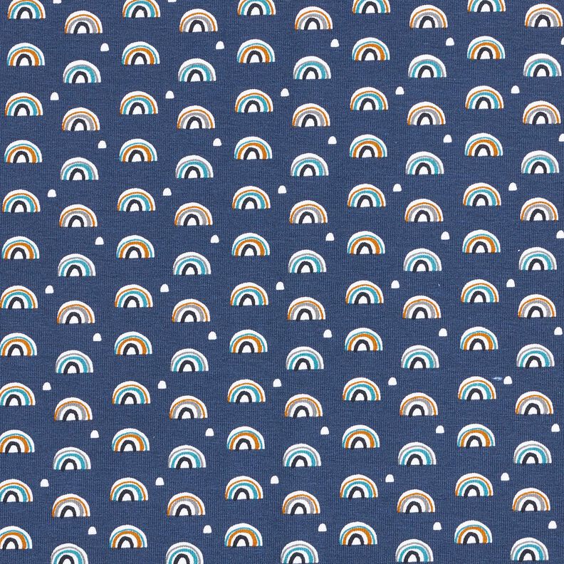 Baumwolljersey kleine Regenbögen – indigo,  image number 1