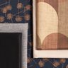 Baumwolljersey abstrakte Pflanzen – schwarzblau/hellbraun,  thumbnail number 5