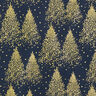 Baumwollstoff Popeline Tannenbäume Goldstaub – nachtblau/gold,  thumbnail number 1
