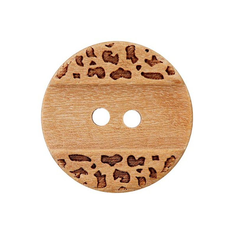Holzknopf 2-Loch – beige,  image number 1