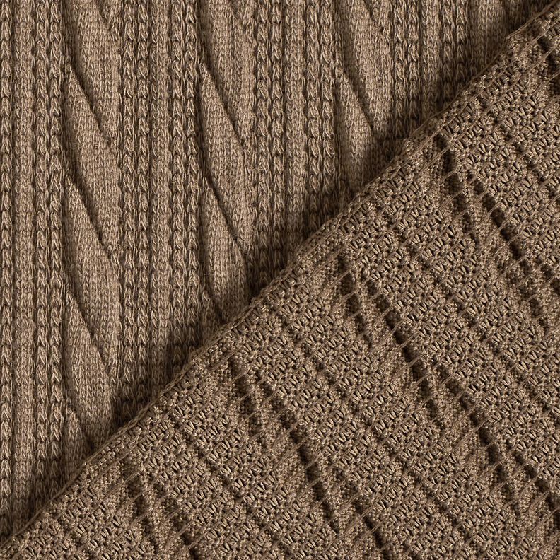 Strick Cloqué Zopfmuster – düne, image number 4