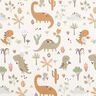 Baumwollpopeline glückliche Dinos – creme/rehbraun,  thumbnail number 1