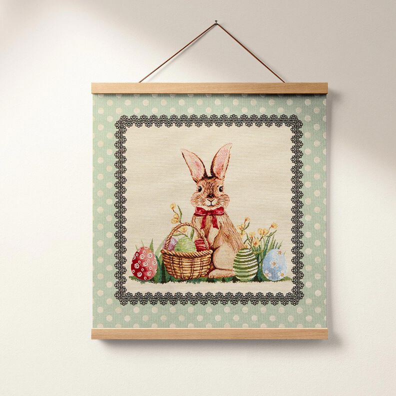 Dekopanel Gobelin süßer Osterhase – hellbeige/hellmint,  image number 6