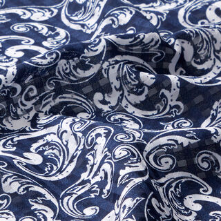 Georgette Ausbrennerkaro Jugendstilmuster – marineblau, 