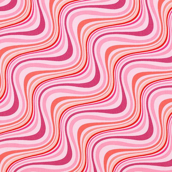 Feines Viskosegewebe Wellen – rosé | Reststück 100cm