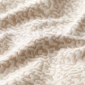 Möbelstoff Jacquard abstraktes Leomuster groß – creme/beige, 