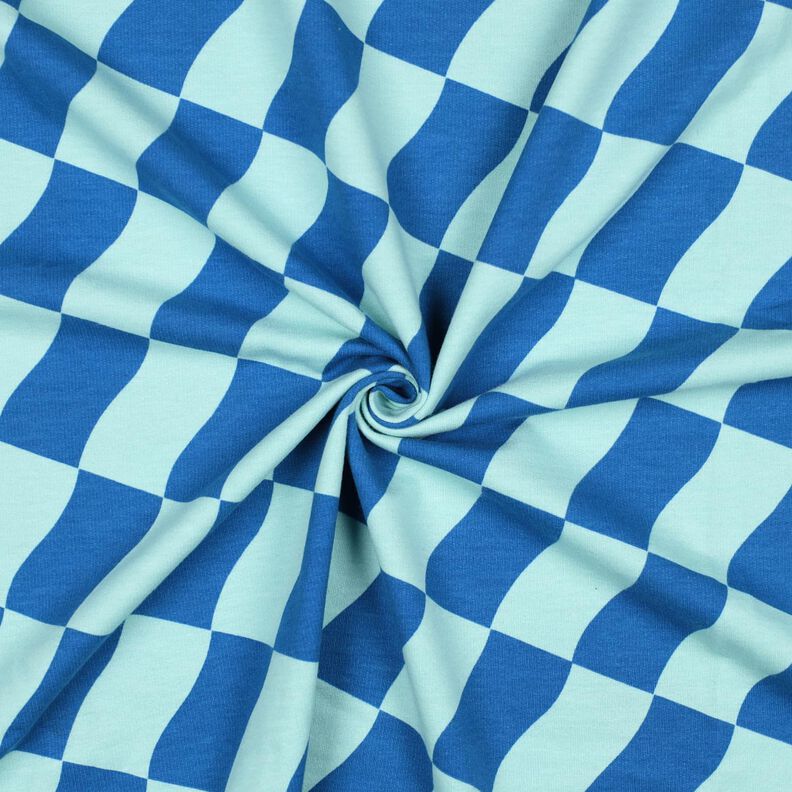Softsweat welliges Karo | Poppy Fabrics – königsblau/eisblau,  image number 3