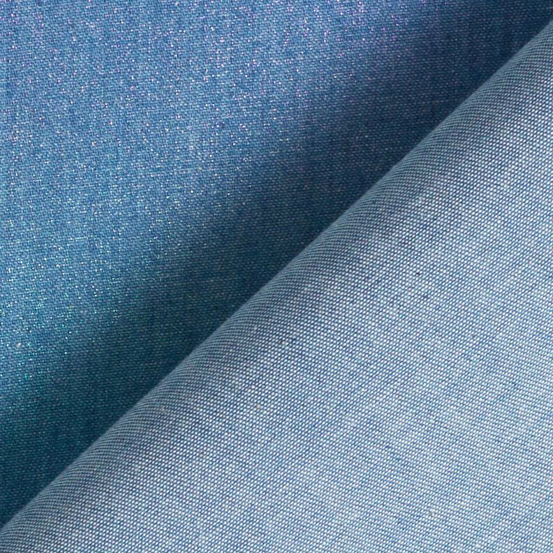 Chambray Regenbogenschimmer Foliendruck | Poppy Fabrics – jeansblau/farbmix,  image number 4