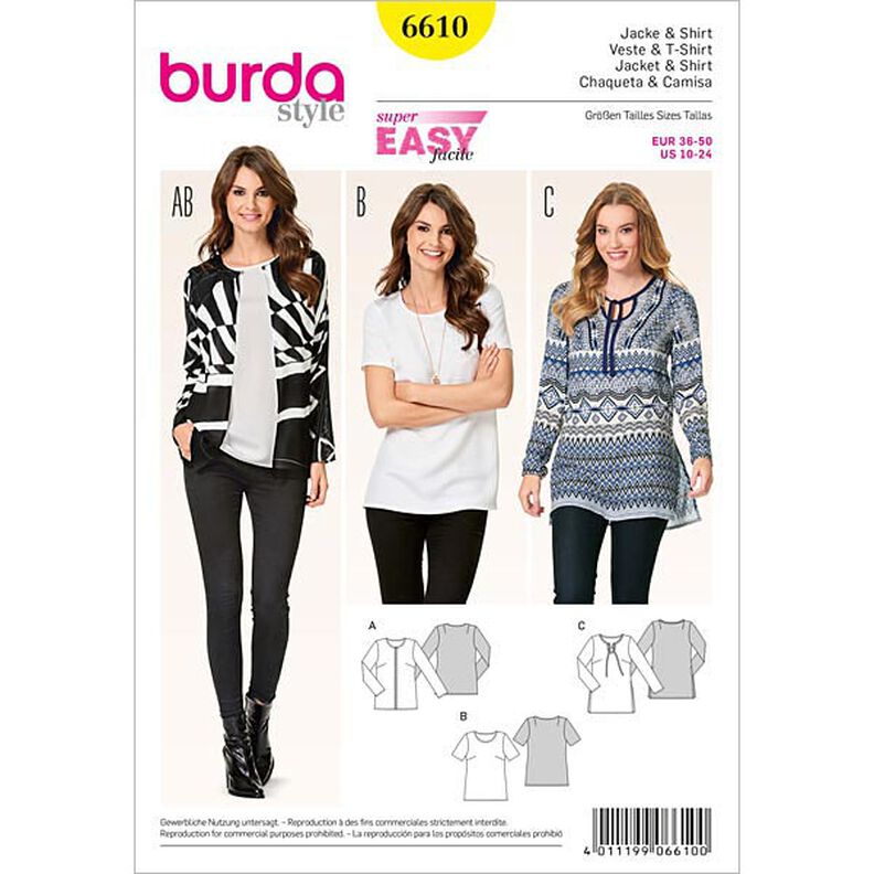 Jacke / Shirt | Burda 6610 | 36-50,  image number 1