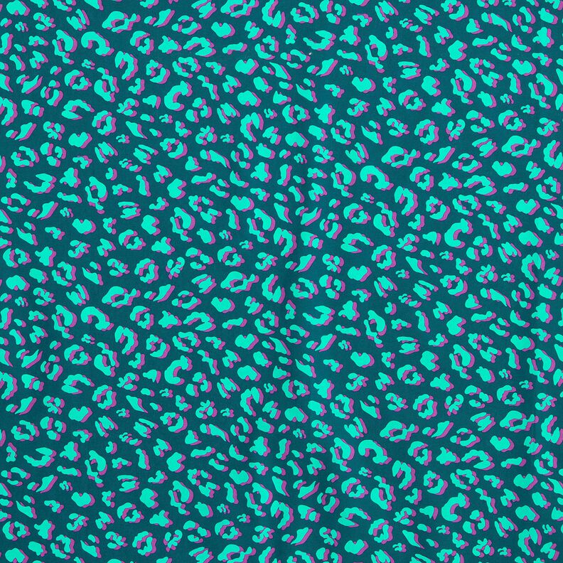 Beschichtete Baumwolle abstraktes Leo | Poppy Fabrics – petrol/lila, image number 1