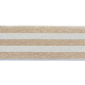 Gestreiftes Gummiband [40 mm] – hellgrau/gold, 