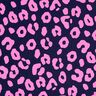 French Terry Sommersweat Jeanslook Neon Leo Print – nachtblau/neonpink,  thumbnail number 1