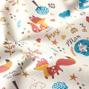 Baumwollstoff Cretonne aufmerksamer Fuchs – natur, 