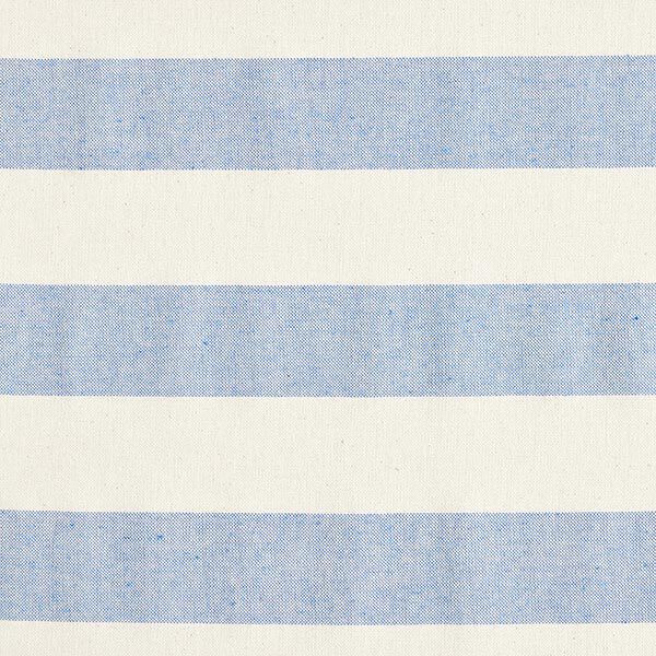 Dekostoff Halbpanama breite Querstreifen – blau/natur | Reststück 50cm
