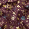 Baumwollstoff Popeline große Sterne – merlot/gold,  thumbnail number 2
