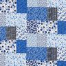 Baumwollstoff Cretonne Patchwork-Look – weiss/blau,  thumbnail number 1