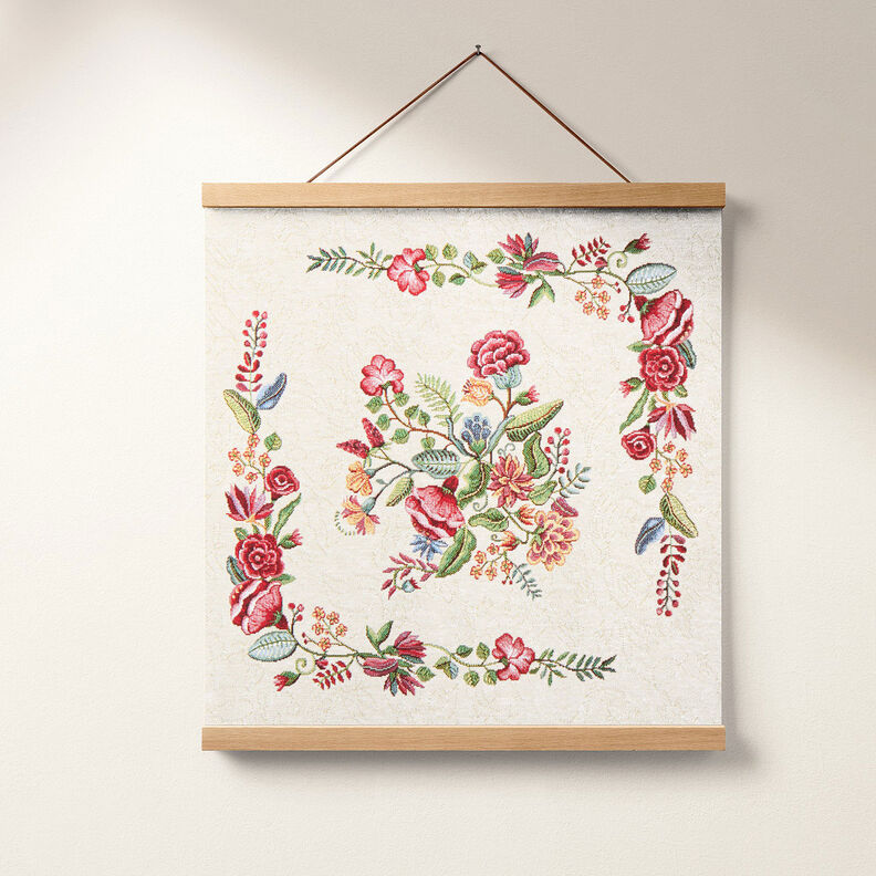 Dekostück Gobelin romantisches Blumenmotiv – hellbeige,  image number 6