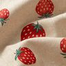 Dekostoff Halbpanama kleine Erdbeeren – rot/natur,  thumbnail number 2