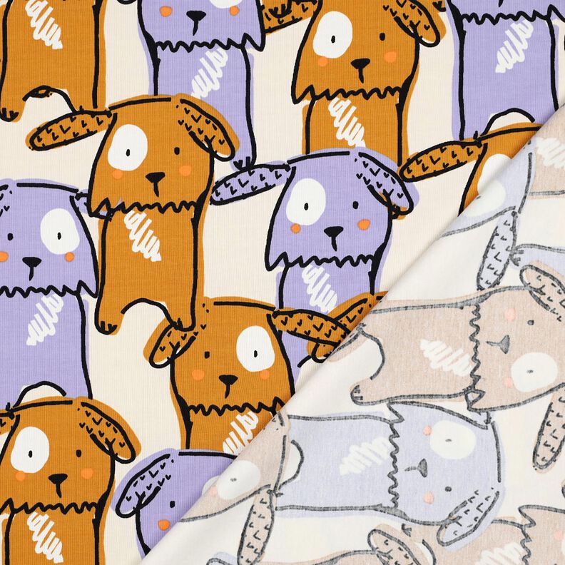 Baumwolljersey Schlappohr Hunde | Poppy Fabrics – wollweiss, image number 4