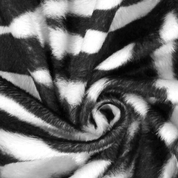 Tierfellimitat Zebra – schwarz/weiss | Reststück 100cm