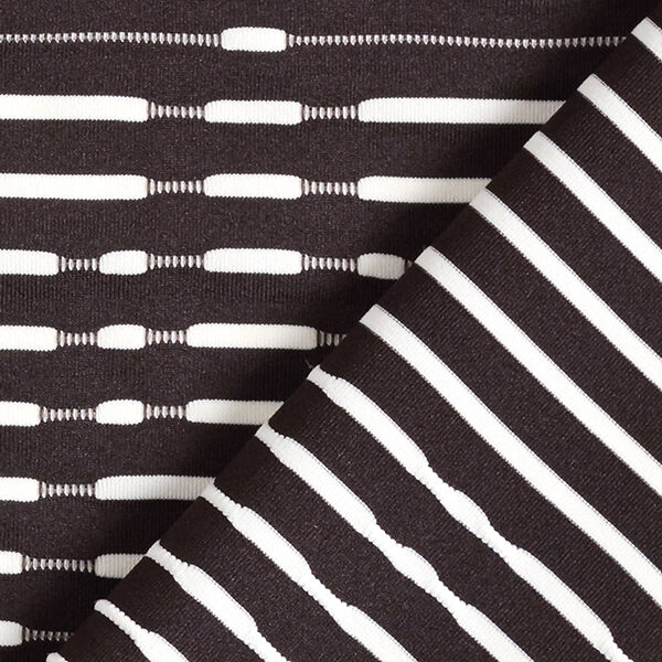Leichter Strickstoff erhabenen Streifen – schwarz/weiss, image number 4