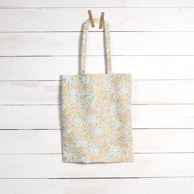 Dekostoff Halbpanama bunte Mini-Blüten – elfenbein/rosa,  image number 8