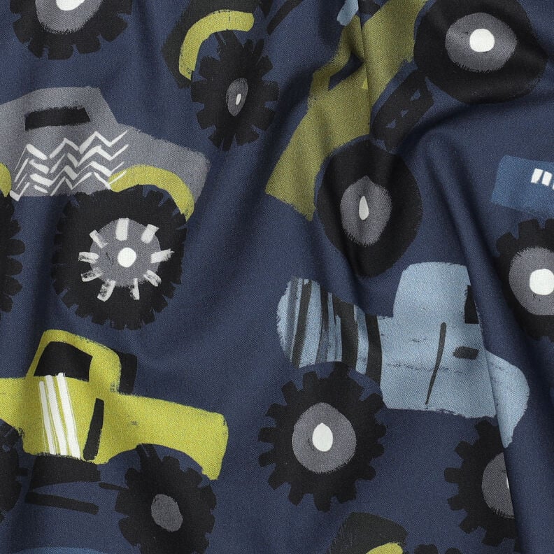 Baumwollpopeline Monstertrucks | Poppy Fabrics – marineblau,  image number 2
