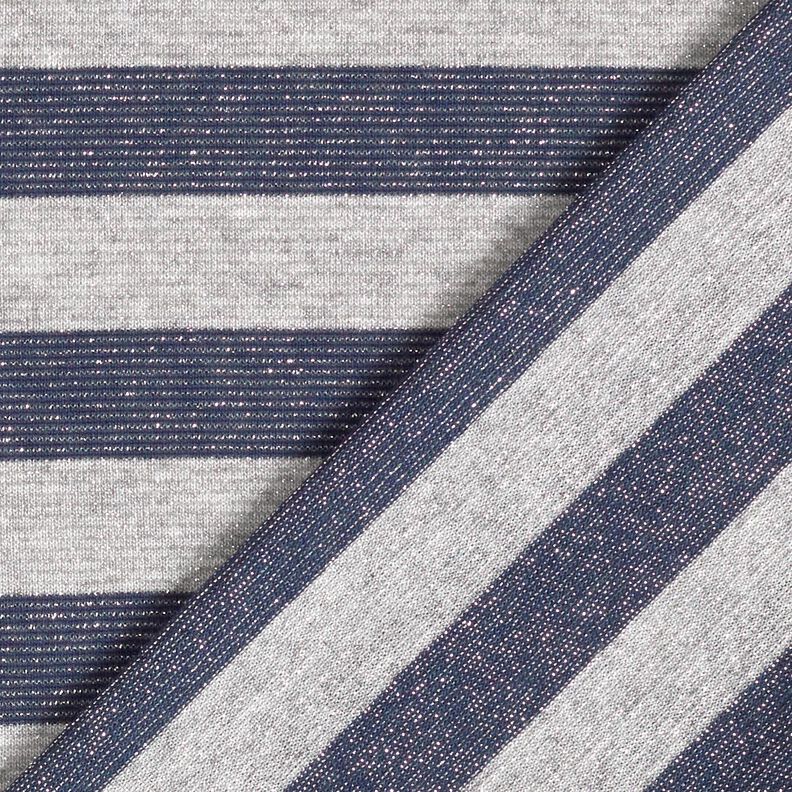 Jersey Glitzer Querstreifen – hellgrau/marineblau,  image number 5
