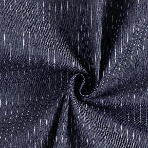 Fester Denim Nadelstreifen – marineblau | Reststück 50cm