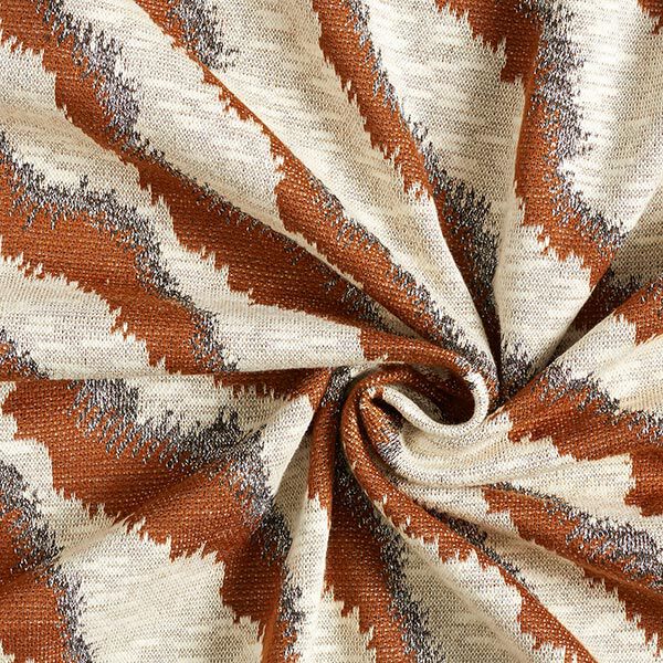 Strickjacquard Glitzer Zebramuster – wollweiss/rehbraun, image number 4