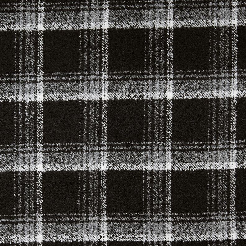 Mantelstoff Boulcé Karo – schwarz/weiss,  image number 1