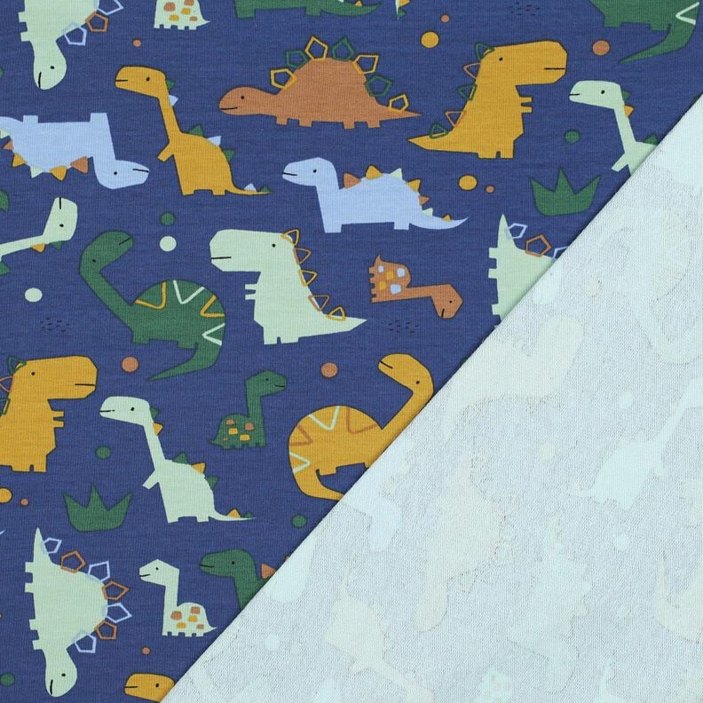 Sommersweat Dinos | Poppy Fabrics – indigo/hellblau, image number 4