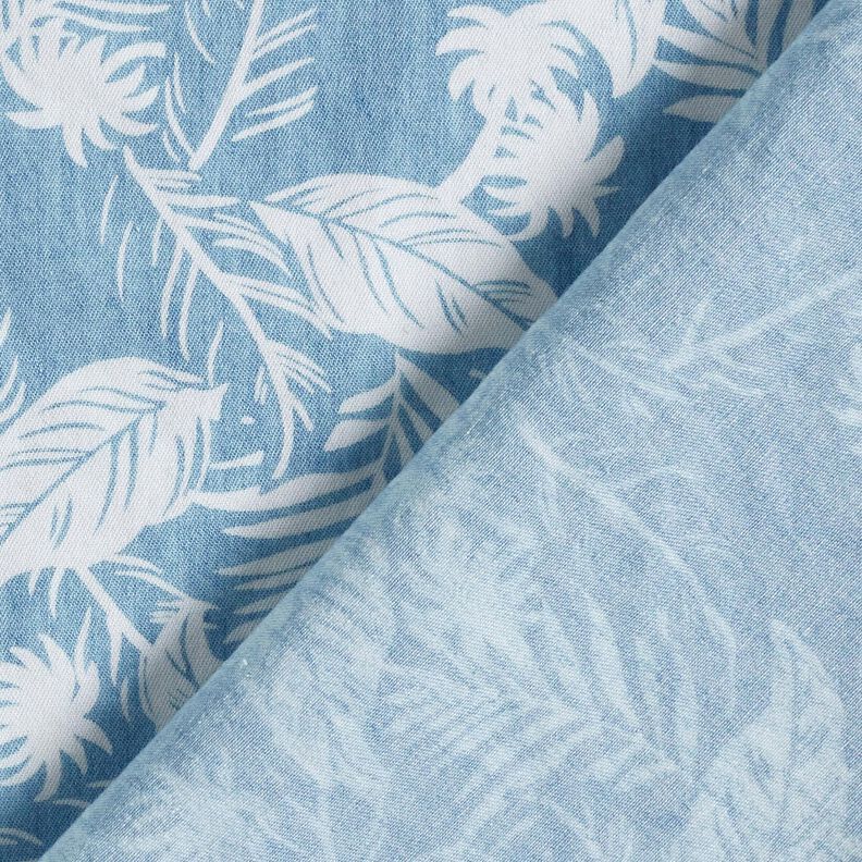 Baumwoll-Chambray Palmen – hellblau/elfenbein,  image number 4
