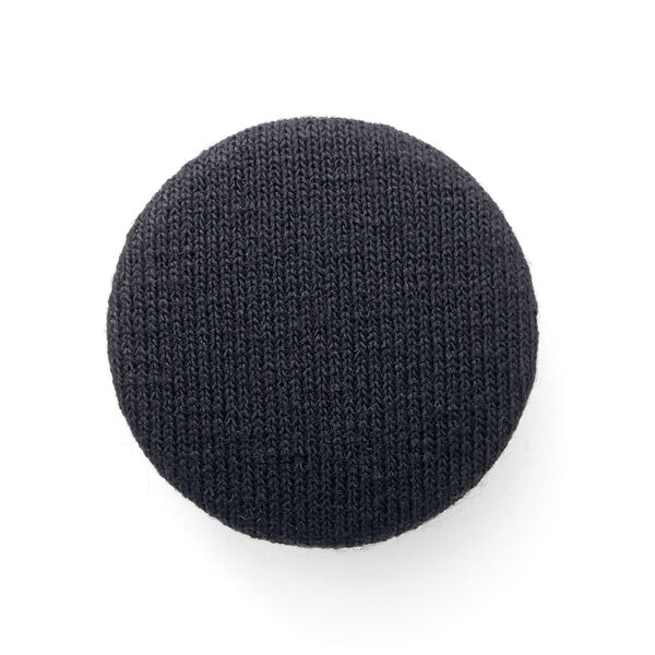 Bezogener Knopf, Viskosejersey Medium 12 - schwarz, image number 1