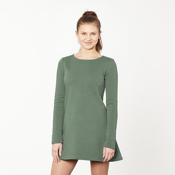 Leichter Baumwollsweat Uni – oliv | Reststück 50cm